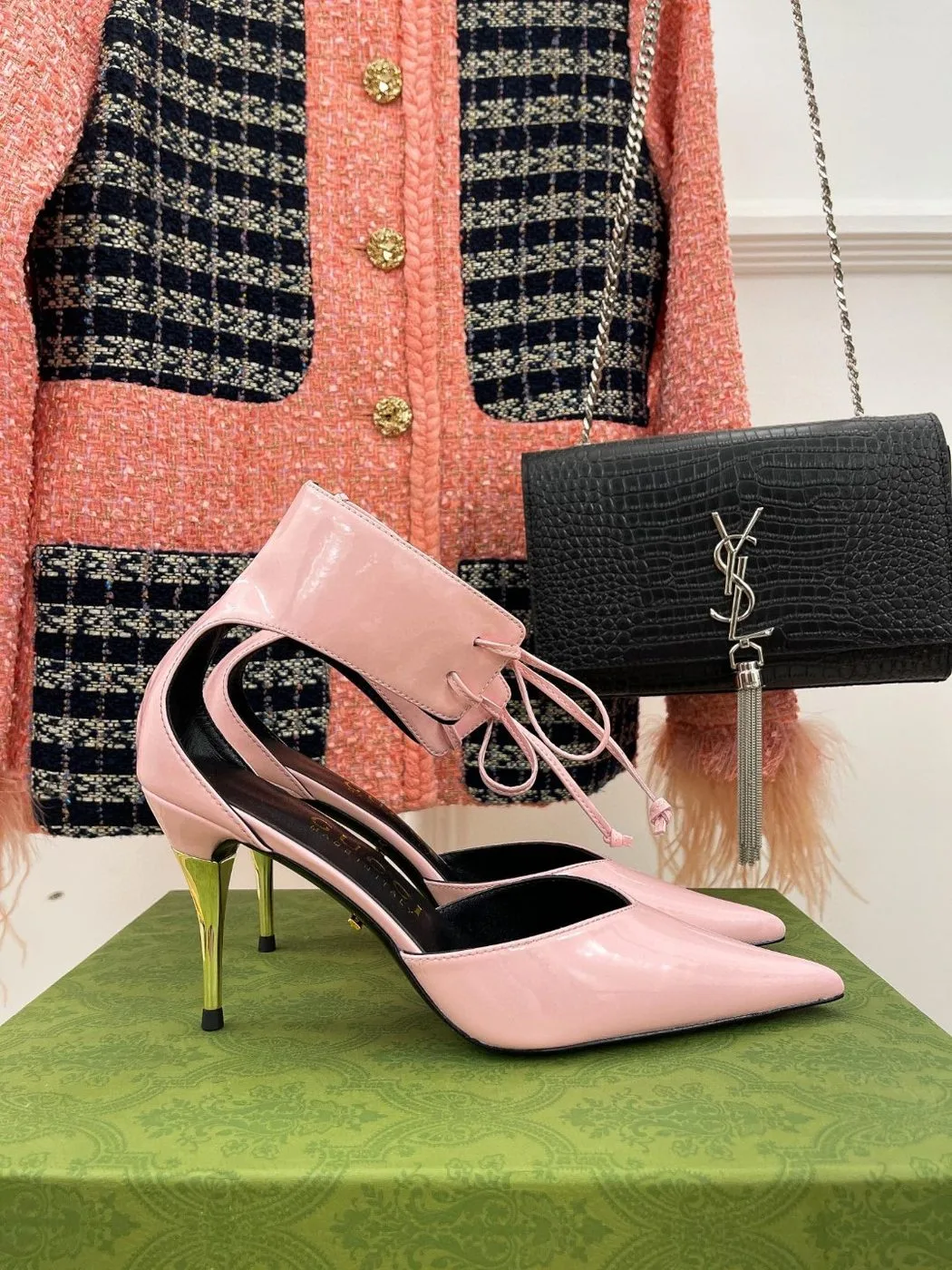 Gucci High Heel Patent Pump Pink - Image 5