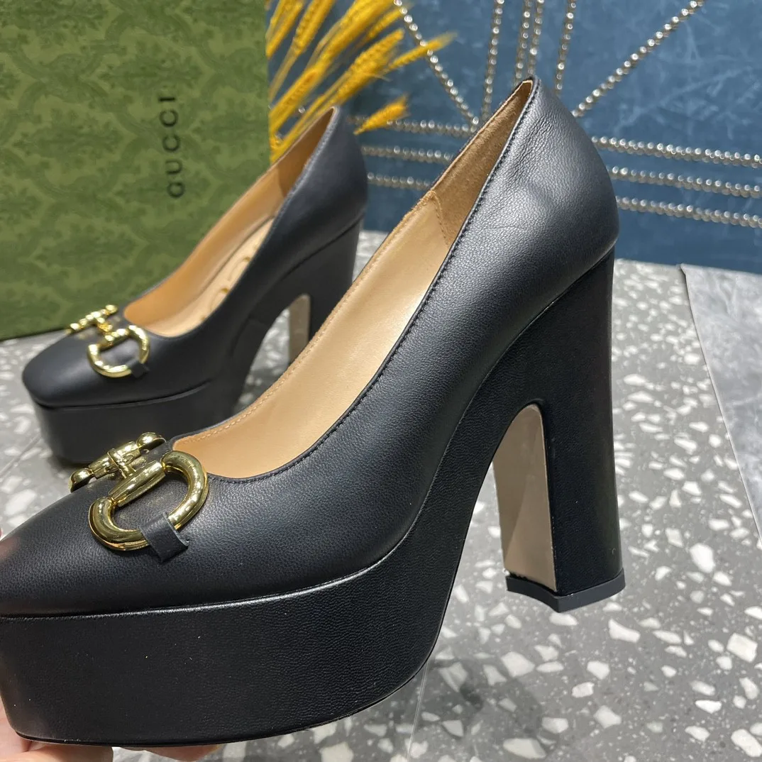 Gucci High Heel Pump With Horsebit Black - Image 5