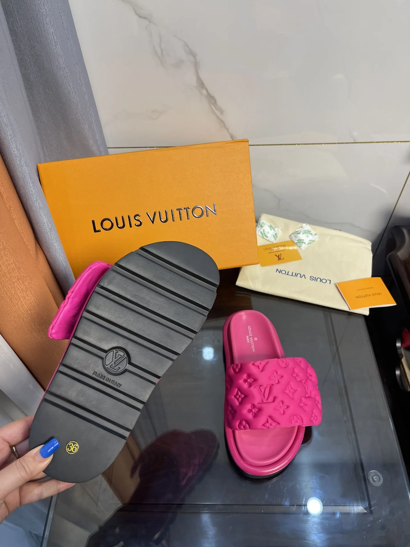 Alternative view of Louis Vuitton Pool Pillow Comfort Flat Mule Black LV 1AA1EF