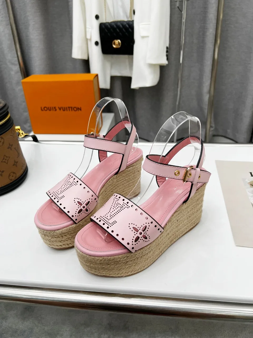 Louis Vuitton Women’s Starboard Wedge Sandal Pink