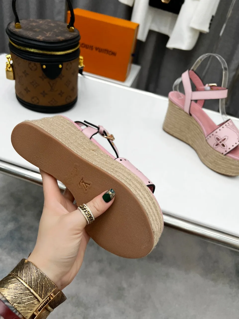 Alternative view of Louis Vuitton Women’s Starboard Wedge Sandal Pink