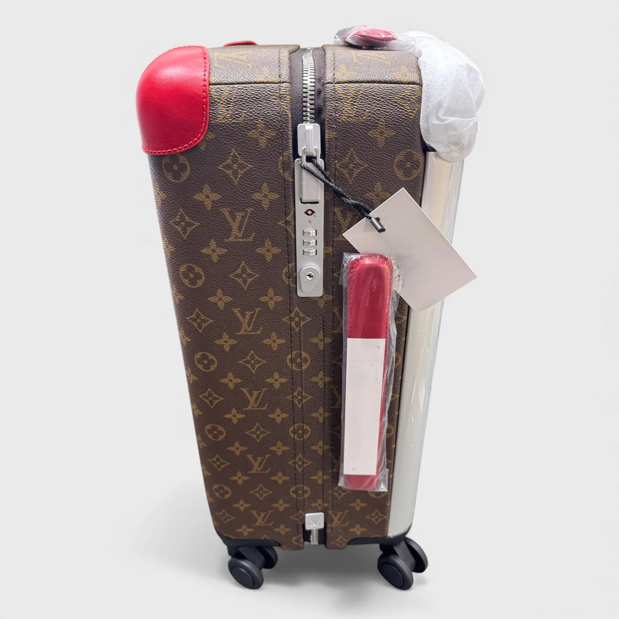 Louis Vuitton Horizon 55 Suitcase / Brown/ Red Silver Hardware - Image 4