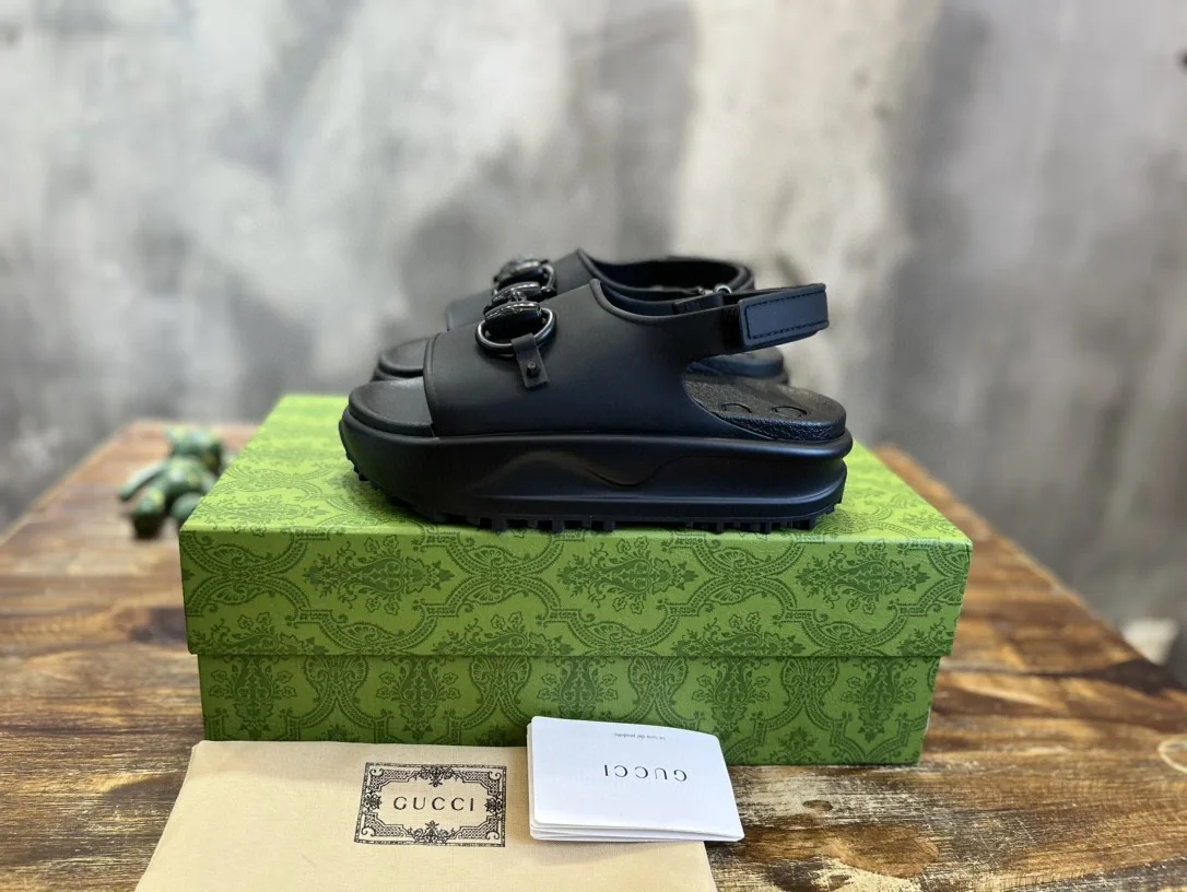 Gucci Horsebit Flatform Sandal Black - Image 5