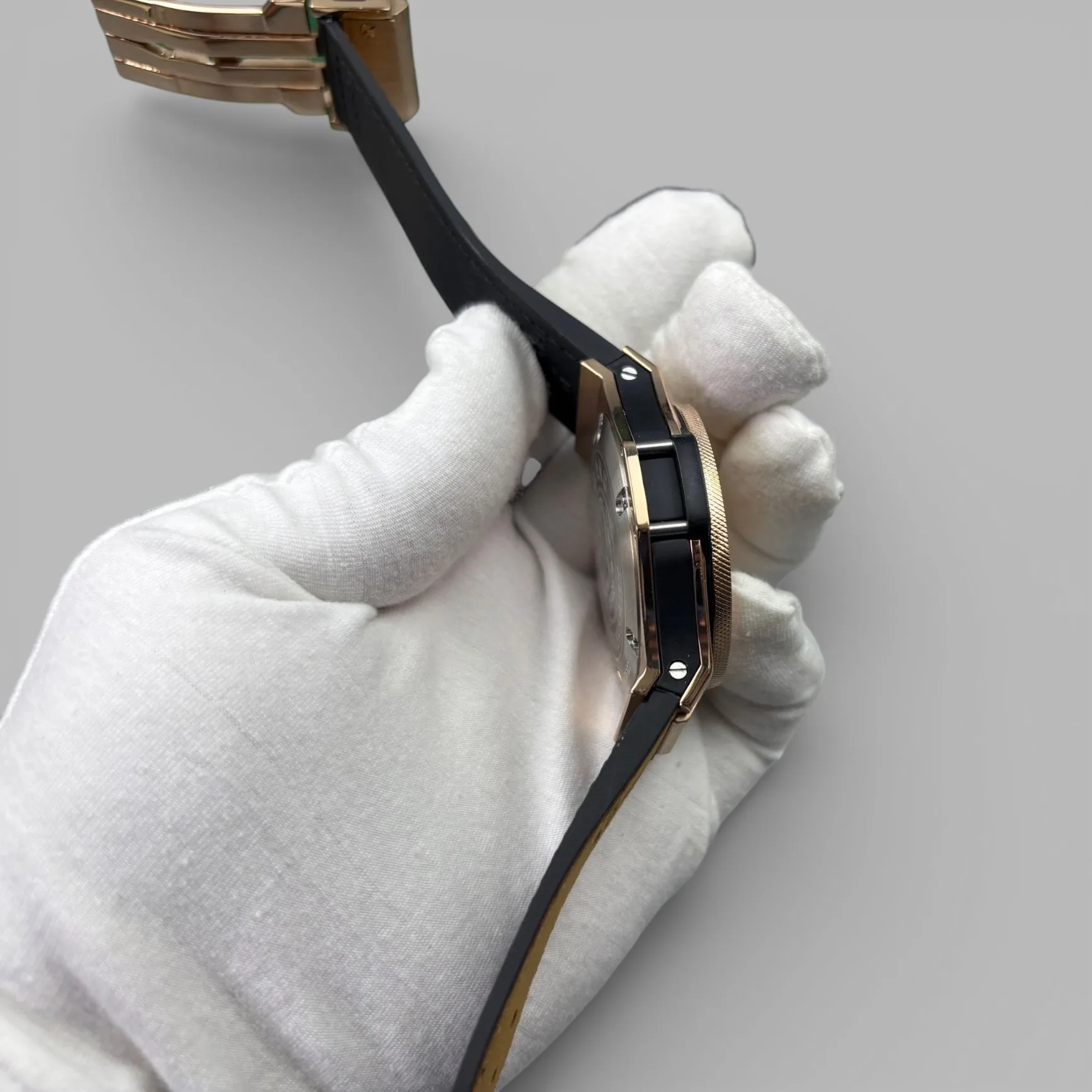 Hublot Big Bang Watch Chronograph Brown Strap Gold Dial - Image 10