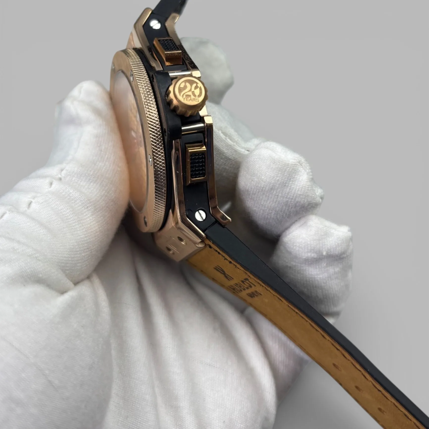 Hublot Big Bang Watch Chronograph Brown Strap Gold Dial - Image 6