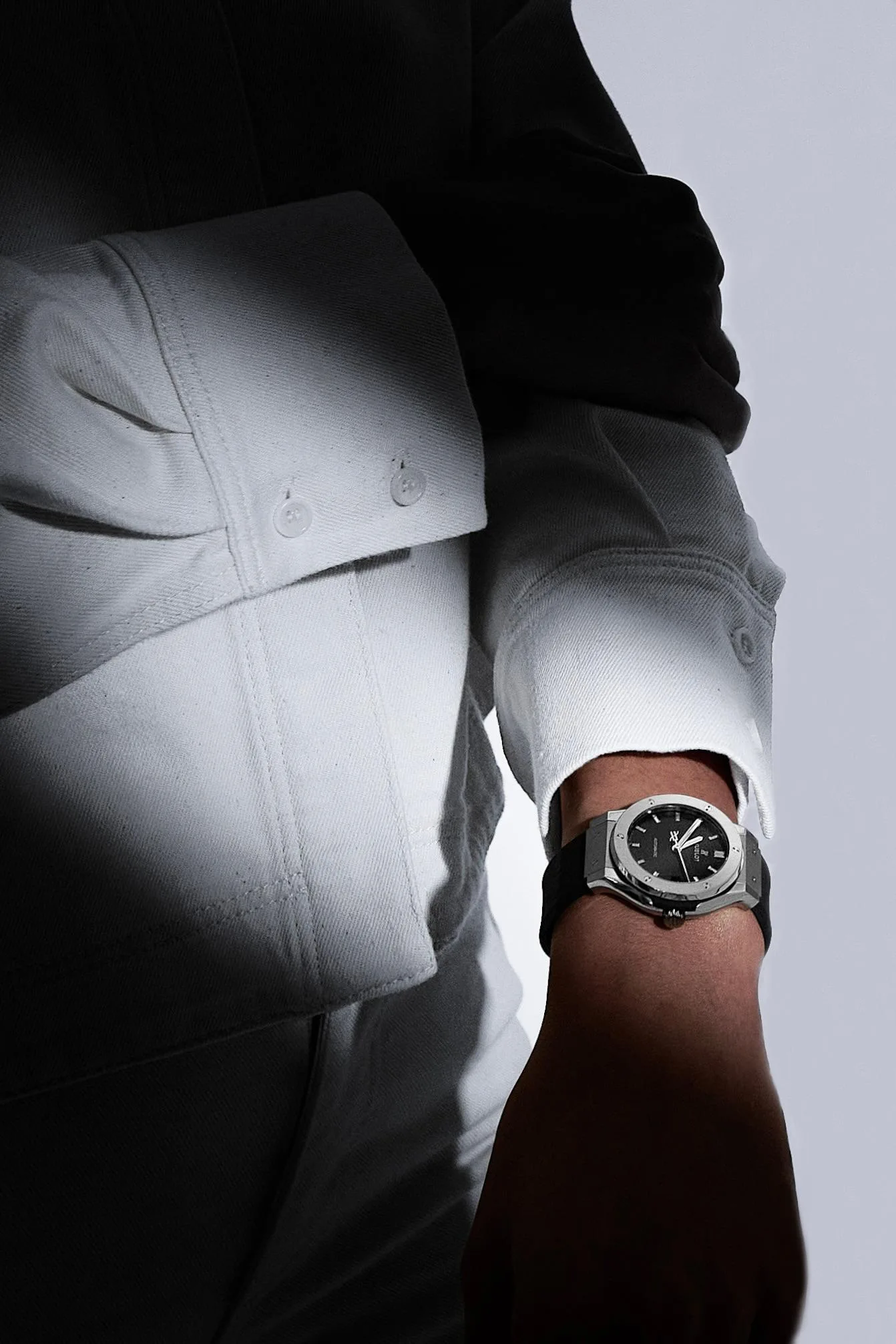 Alternative view of Hublot Classic Fusion Watch Black Strap Matte Black Dial