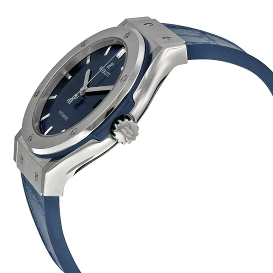 Hublot Classic Fusion Watch Automatic Silver Toned Blue Sunray Dial - Image 4