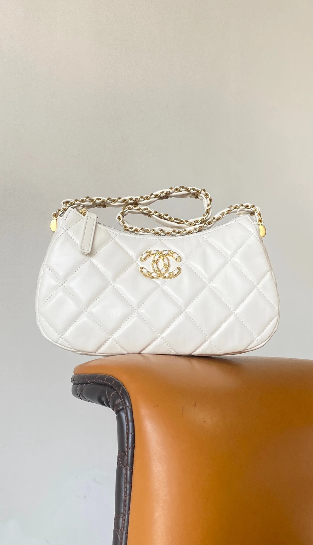 Alternative view of Chanel 23K Calfskin White Hobo Bag 9,/