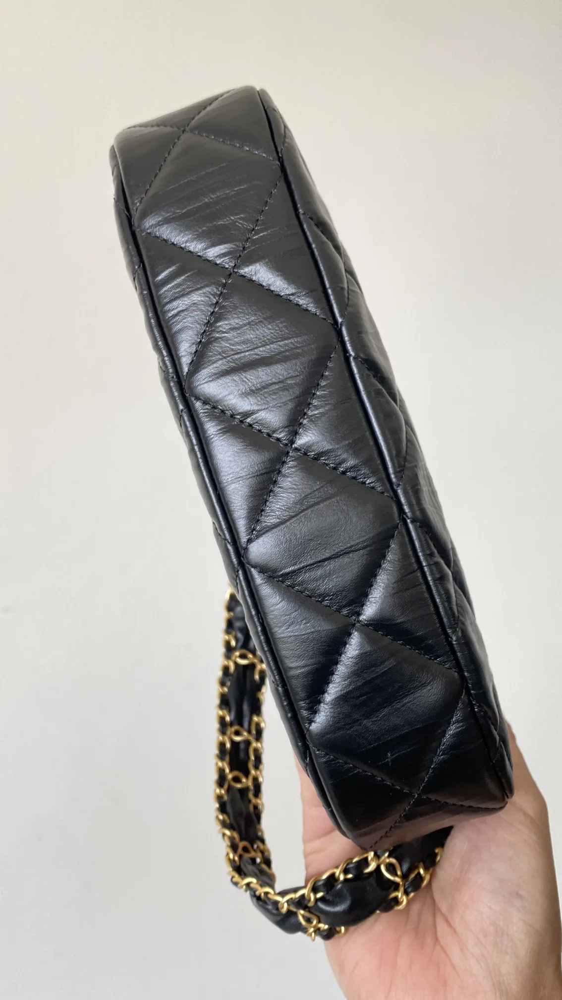 Chanel CC Hobo Bag / Black Gold Hardware - Image 7