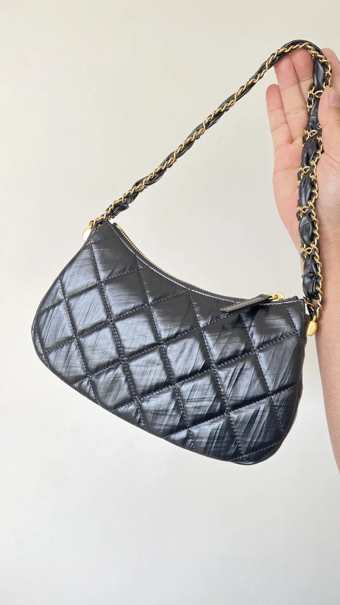 Chanel CC Hobo Bag / Black Gold Hardware - Image 5