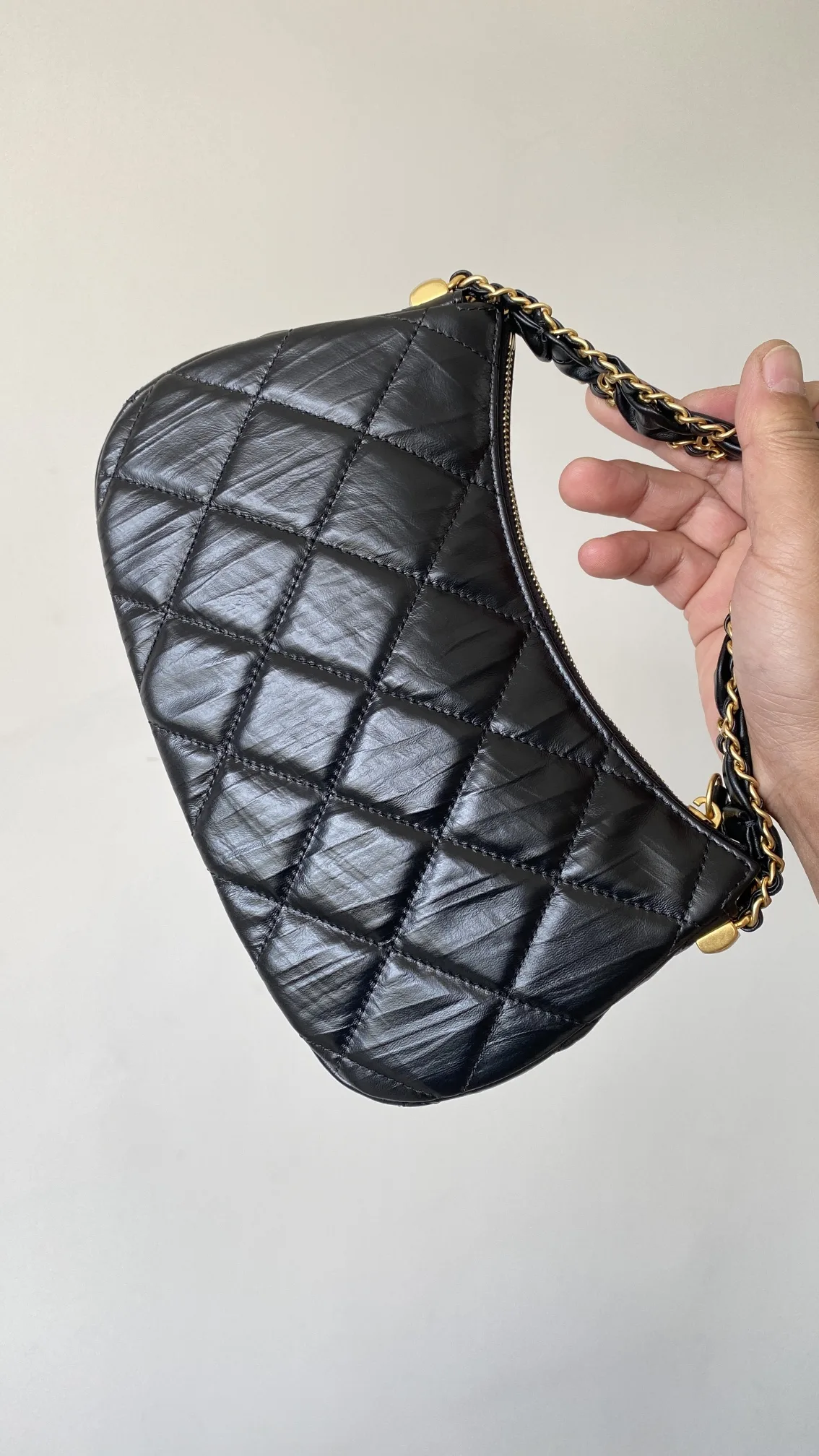 Chanel CC Hobo Bag / Black Gold Hardware - Image 3