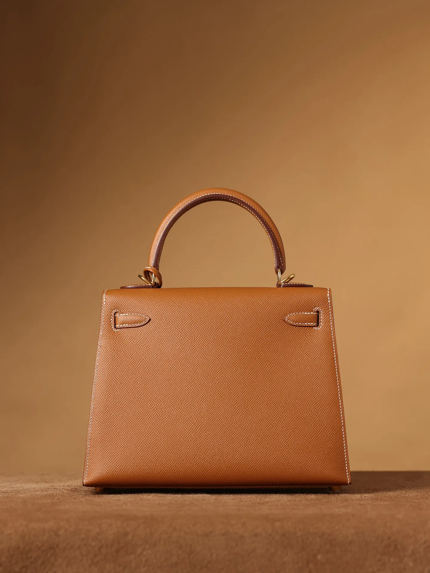 Hermes Kelly Epsom Gold Tone Lock Bag Brown 9,/ - Image 3