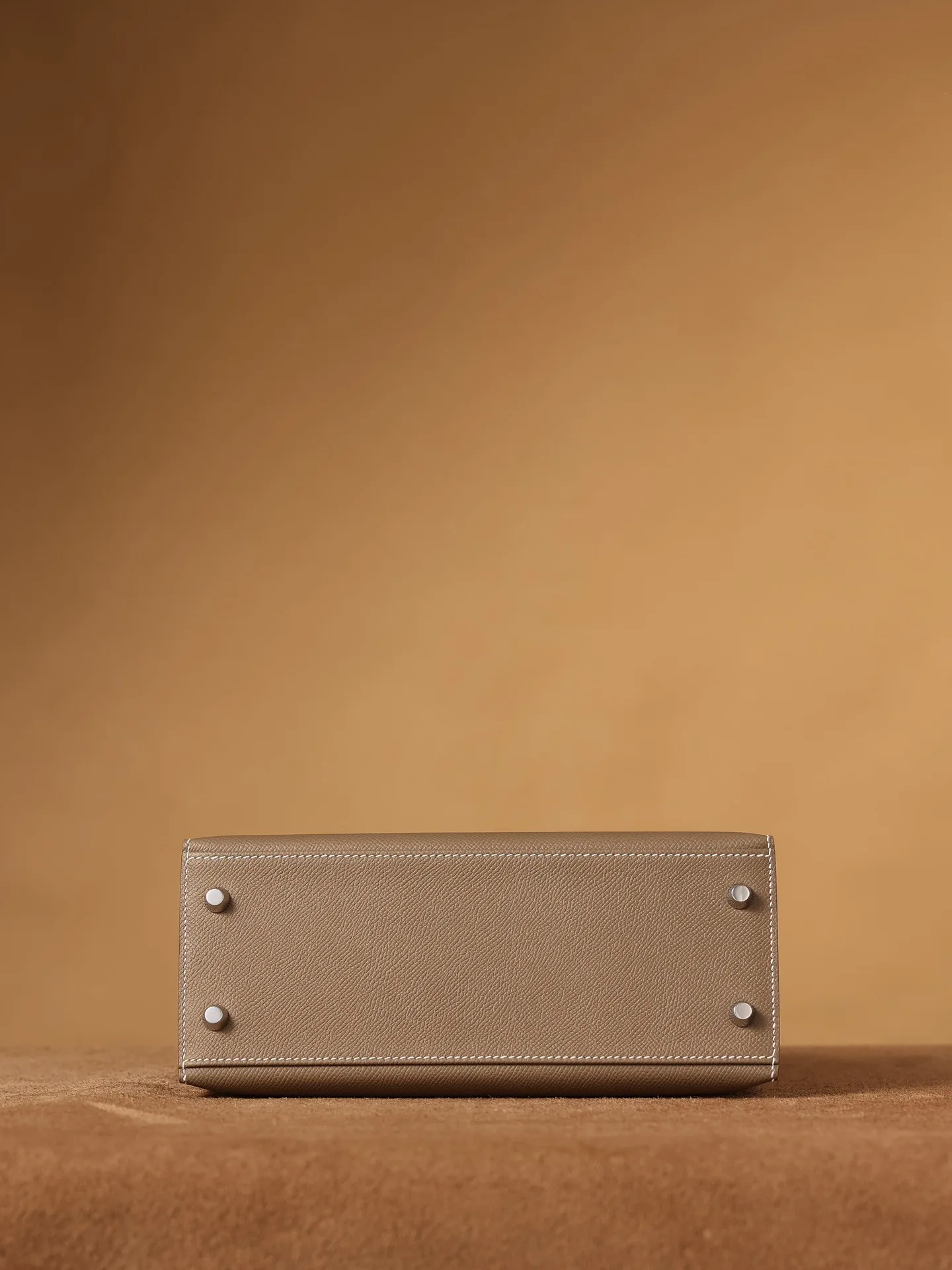 Hermes Kelly Epsom Silver Tone Lock Bag Grey 9,/ - Image 7