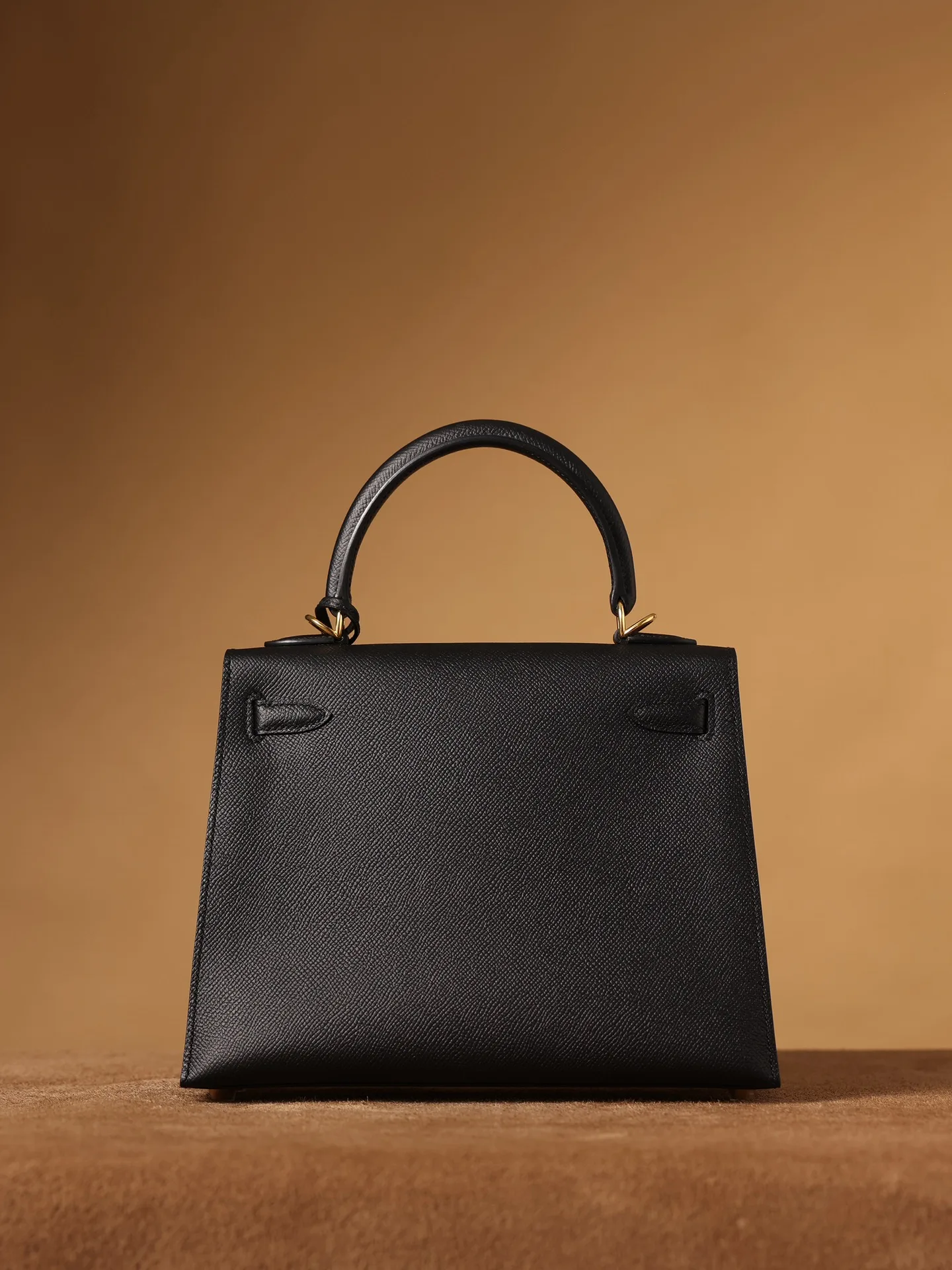 Hermes Kelly Epsom Gold Tone Lock Bag Black 9,/ - Image 4