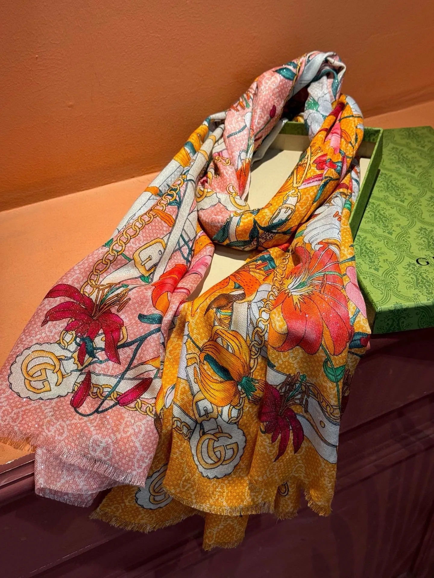 Gucci Flora Silk Scarf Floral Pattern / - Image 5