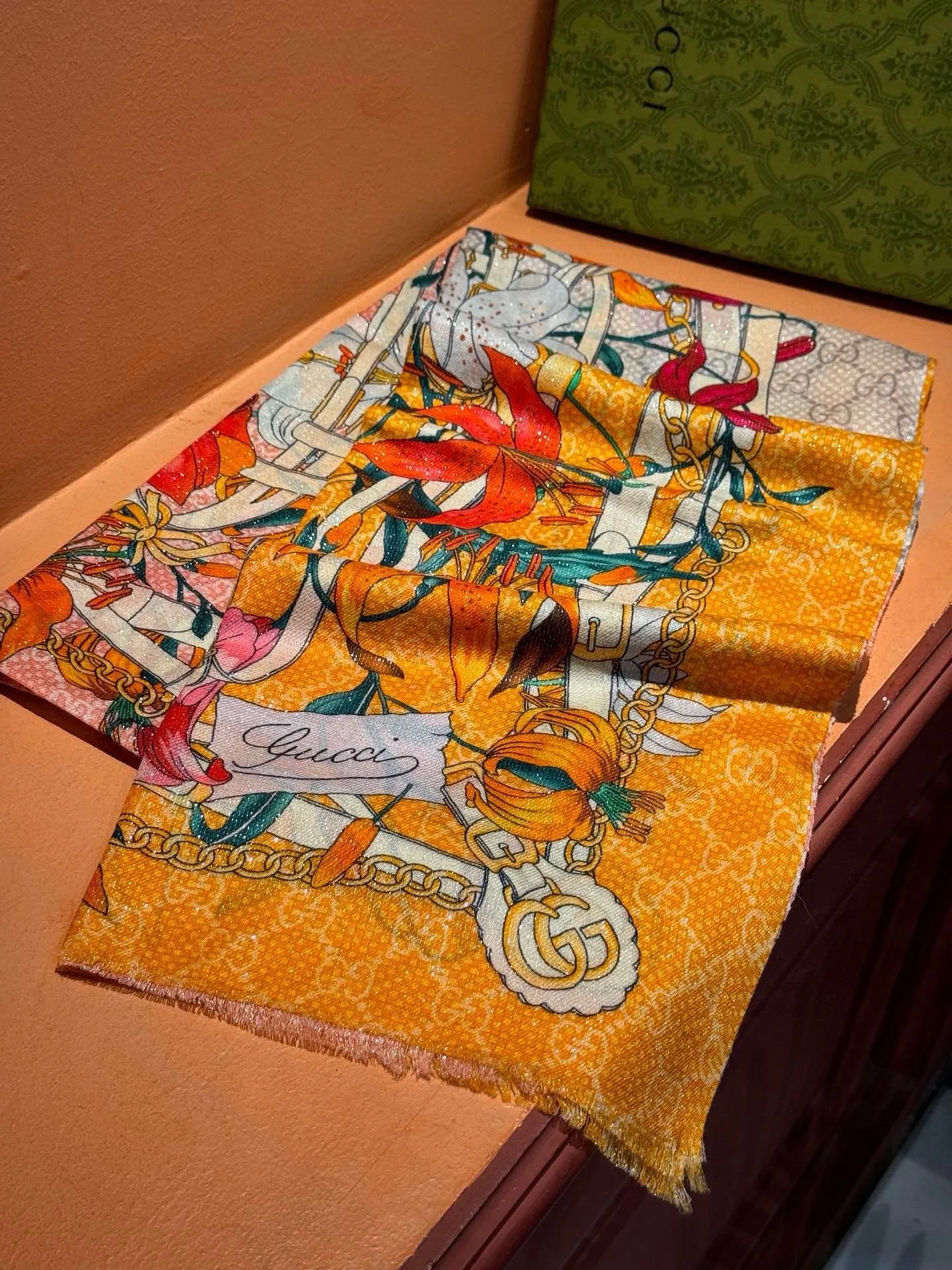 Gucci Flora Silk Scarf Floral Pattern / - Image 4