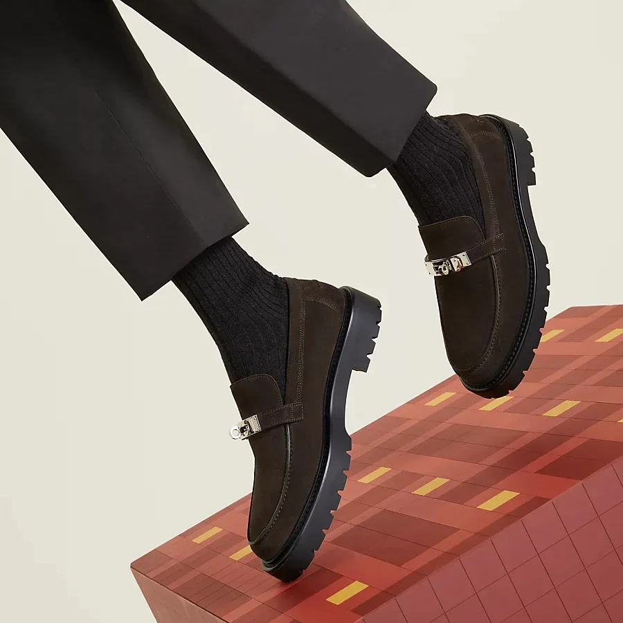 Alternative view of Hermes Icone Loafers Marron Ebene
