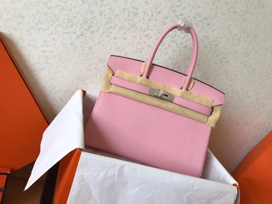 Alternative view of Hermes Birkin Top Handle Bag / Pink Silver Toned Hardware