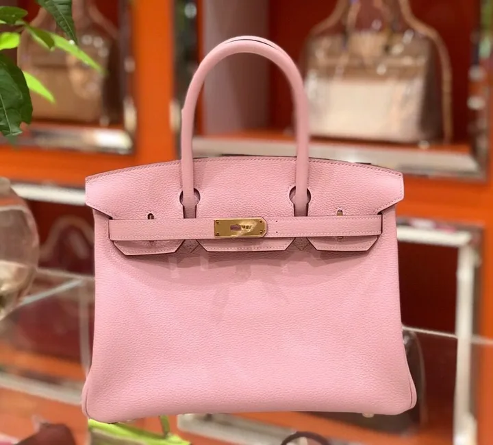 Hermes Birkin Top Handle Bag / Pink Silver Toned Hardware - Image 3