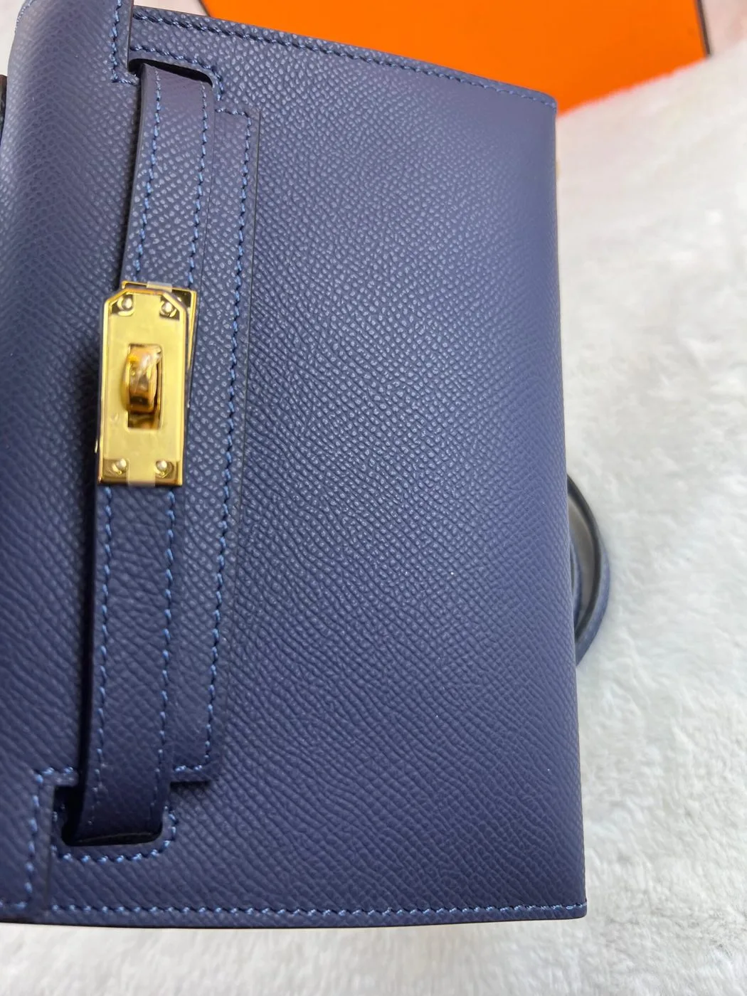 Hermes Kelly 19 Blue France Epsom Bag - Image 4