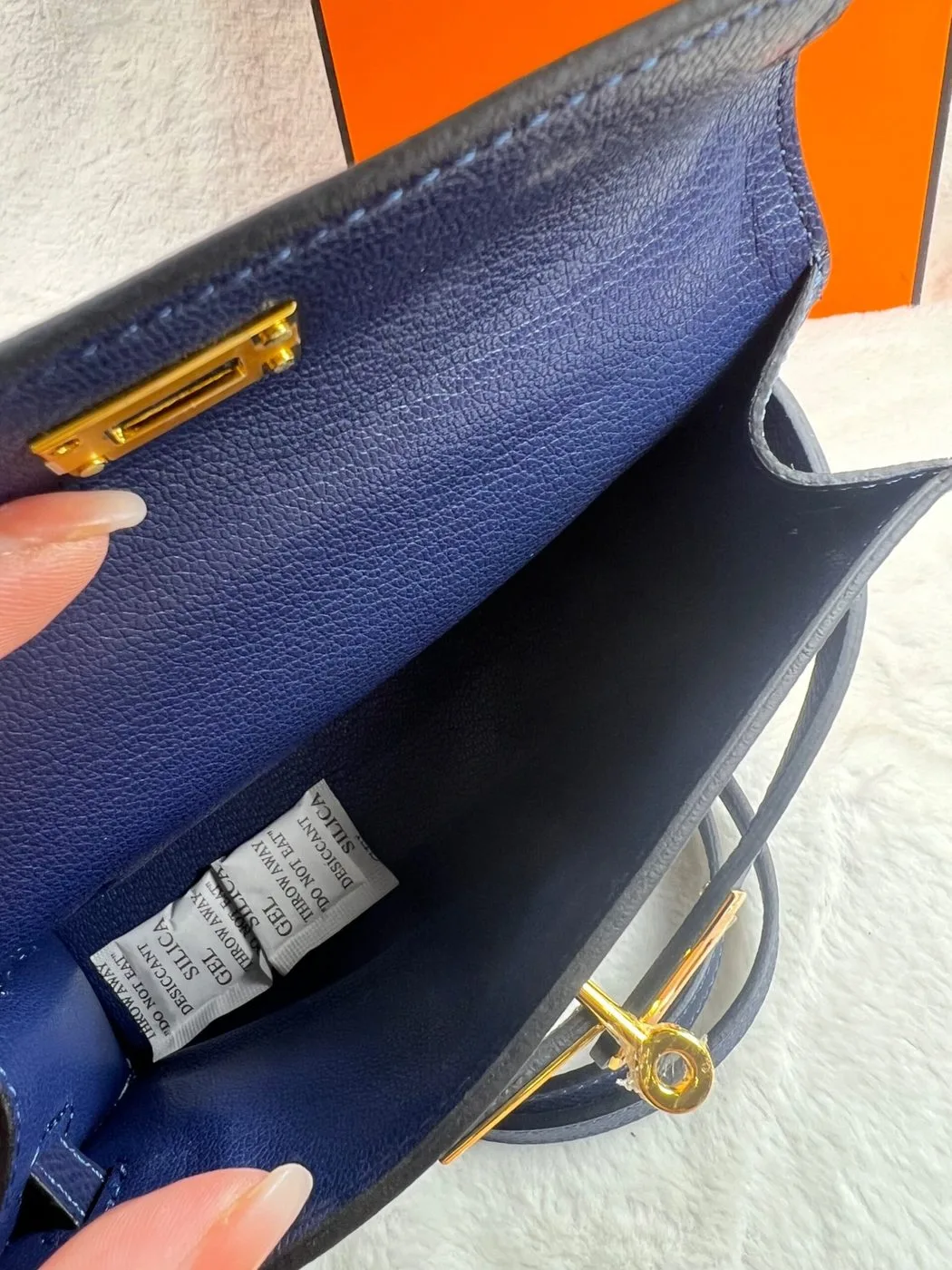 Hermes Kelly 19 Blue France Epsom Bag - Image 3