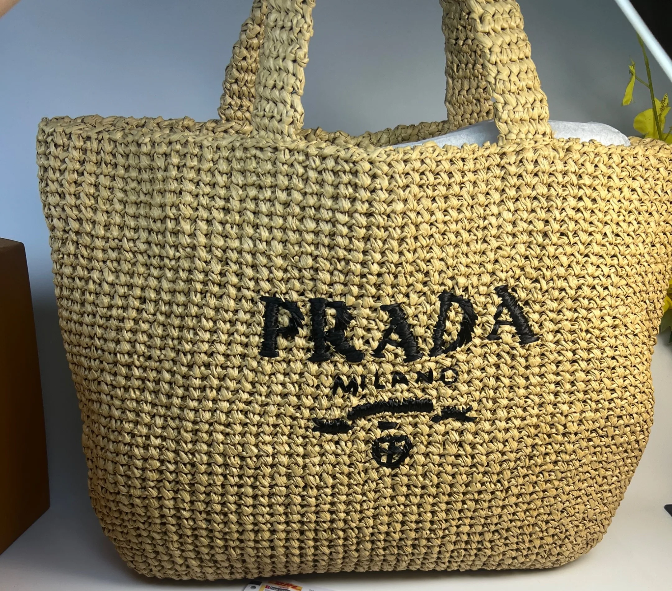 Prada Crochet Tote Bag / Natural - Image 2