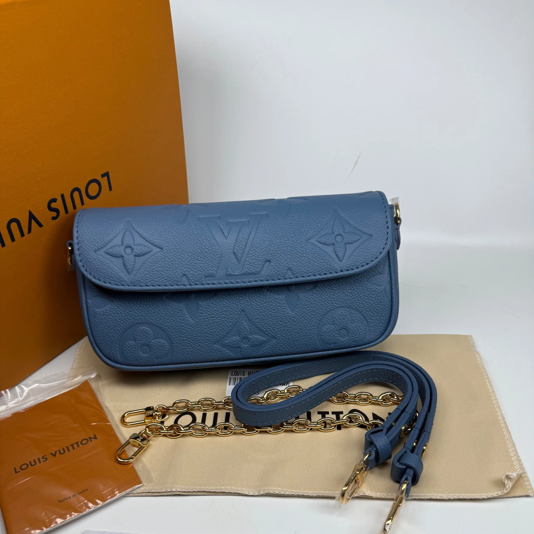 Louis Vuitton Wallet On Chain Ivy Shoulder Bag / Blue Gold Hardware - Image 3