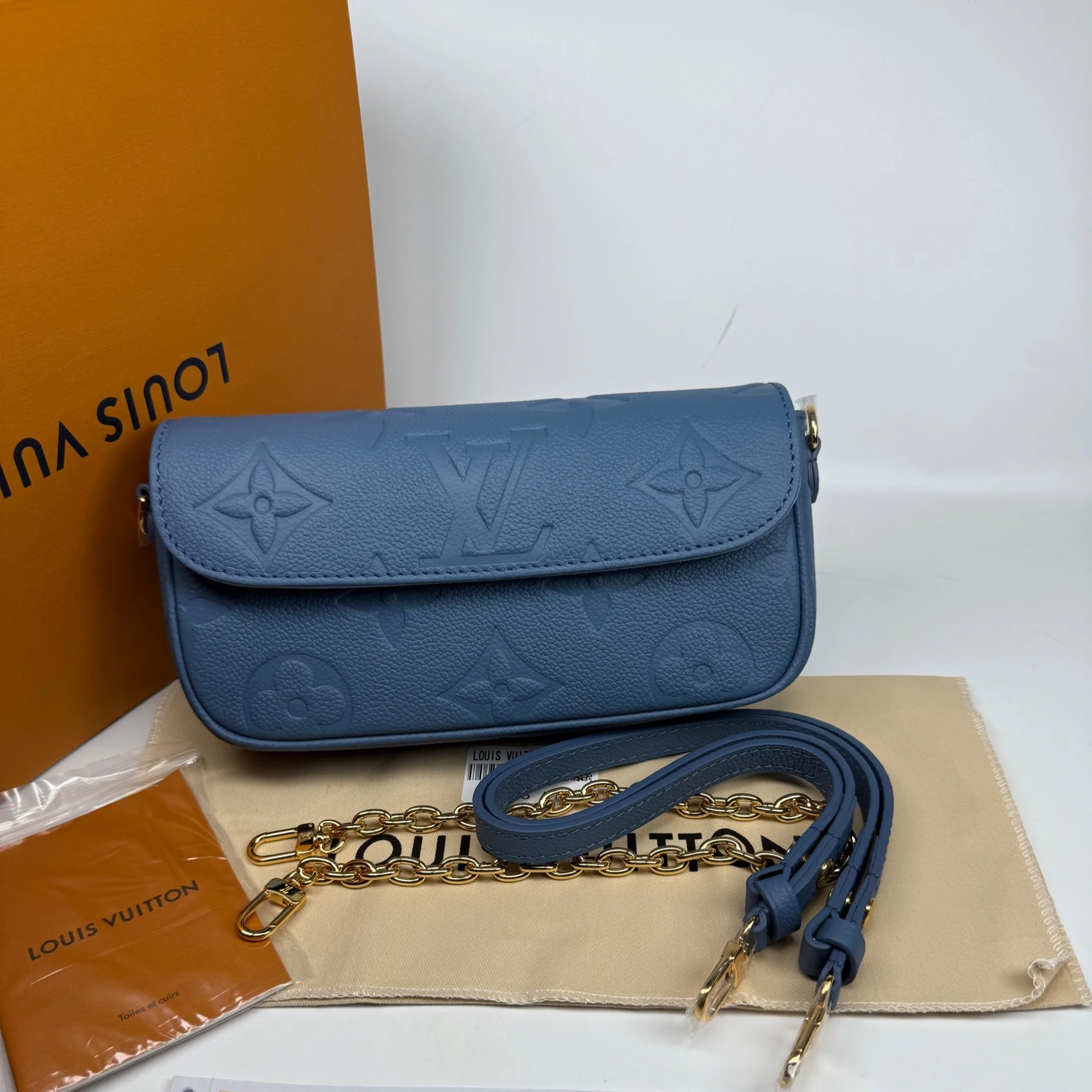 Louis Vuitton Wallet On Chain Ivy Shoulder Bag / Blue Gold Hardware - Image 5