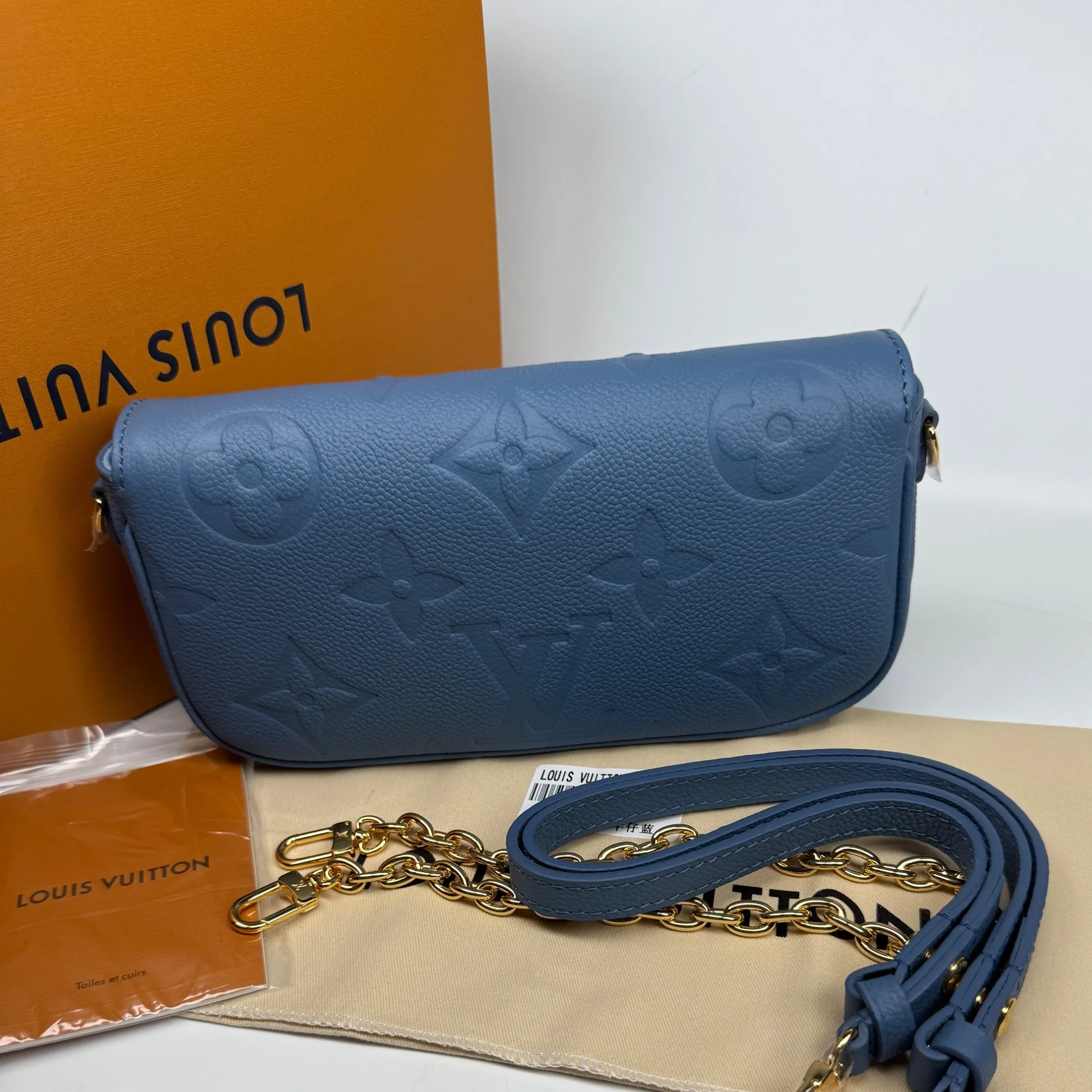 Louis Vuitton Wallet On Chain Ivy Shoulder Bag / Blue Gold Hardware - Image 9