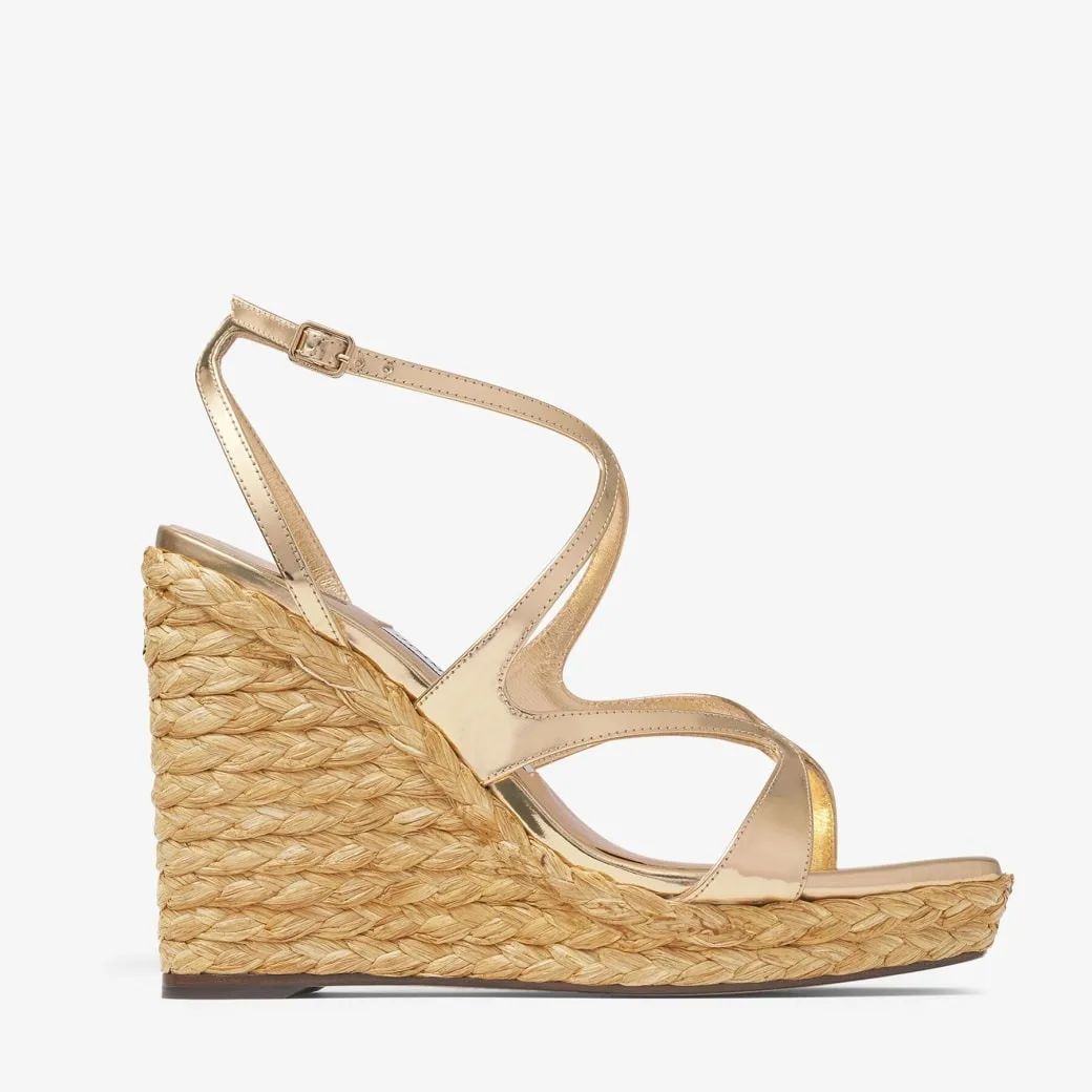 Jimmy Choo Ayla 110 Gold Metallic Wedge Gold AYLA110CUH - Image 4