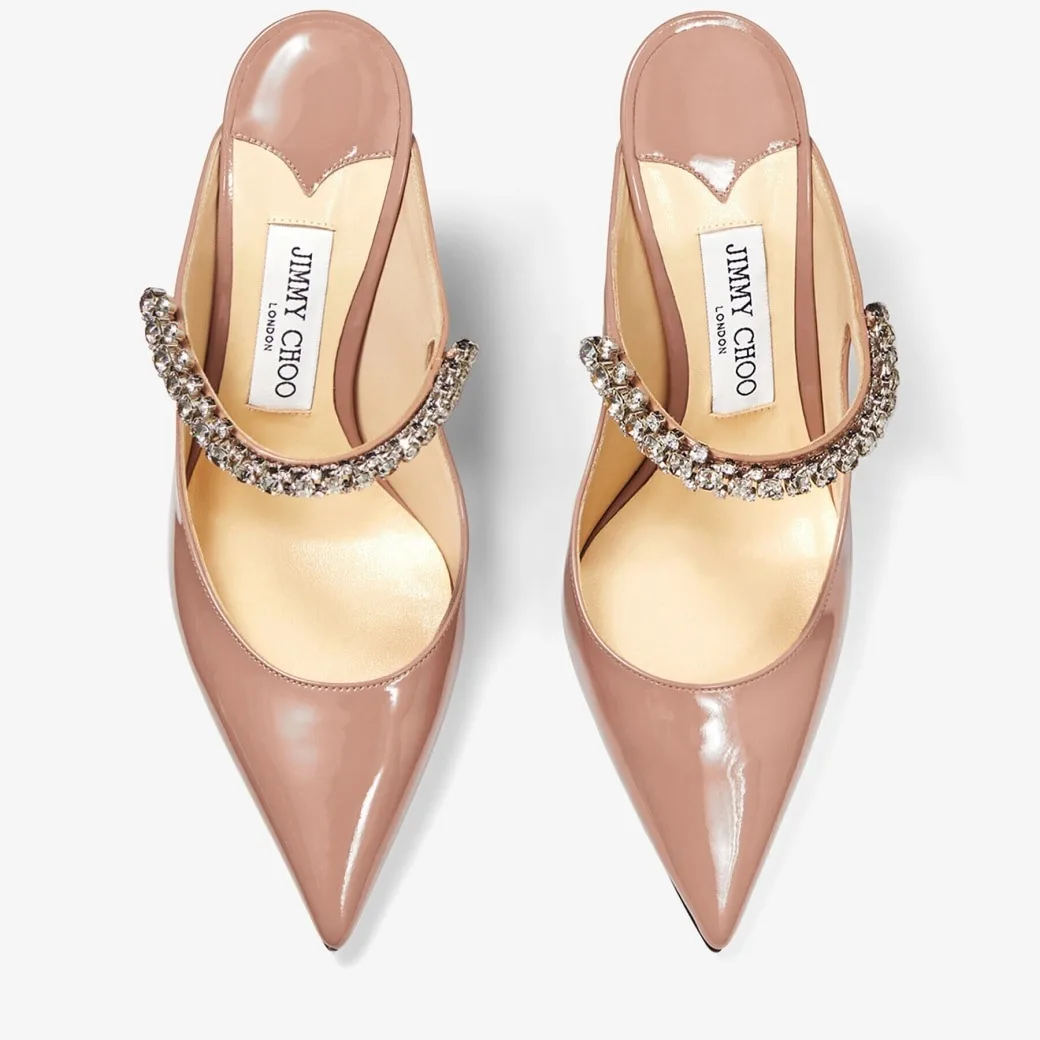 Jimmy Choo Bing 100 Mules Ballet Pink BING100PAT - Image 4