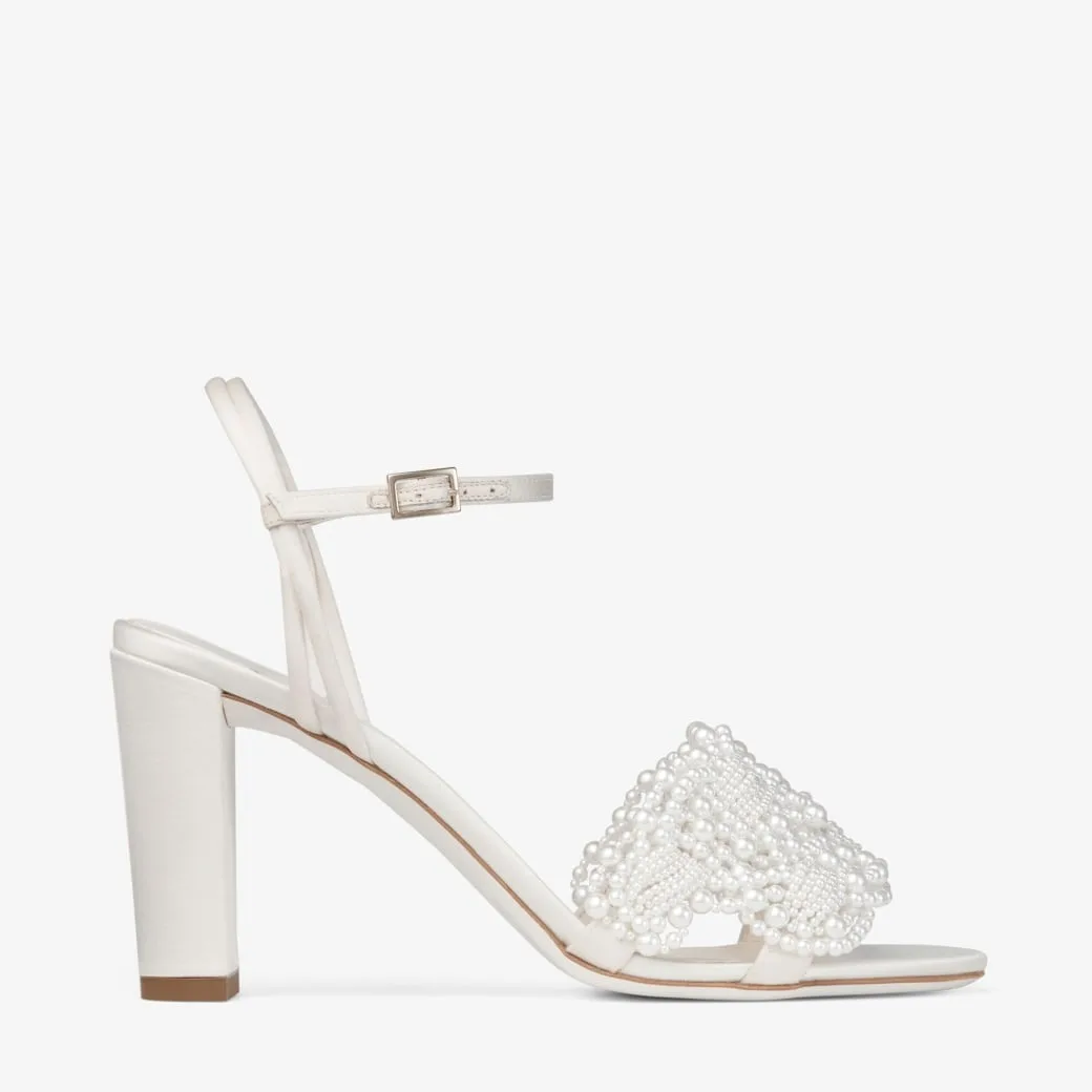 Alternative view of Jimmy Choo Cary 85 Block Heel Sandal Ivory/White CARY85OBD