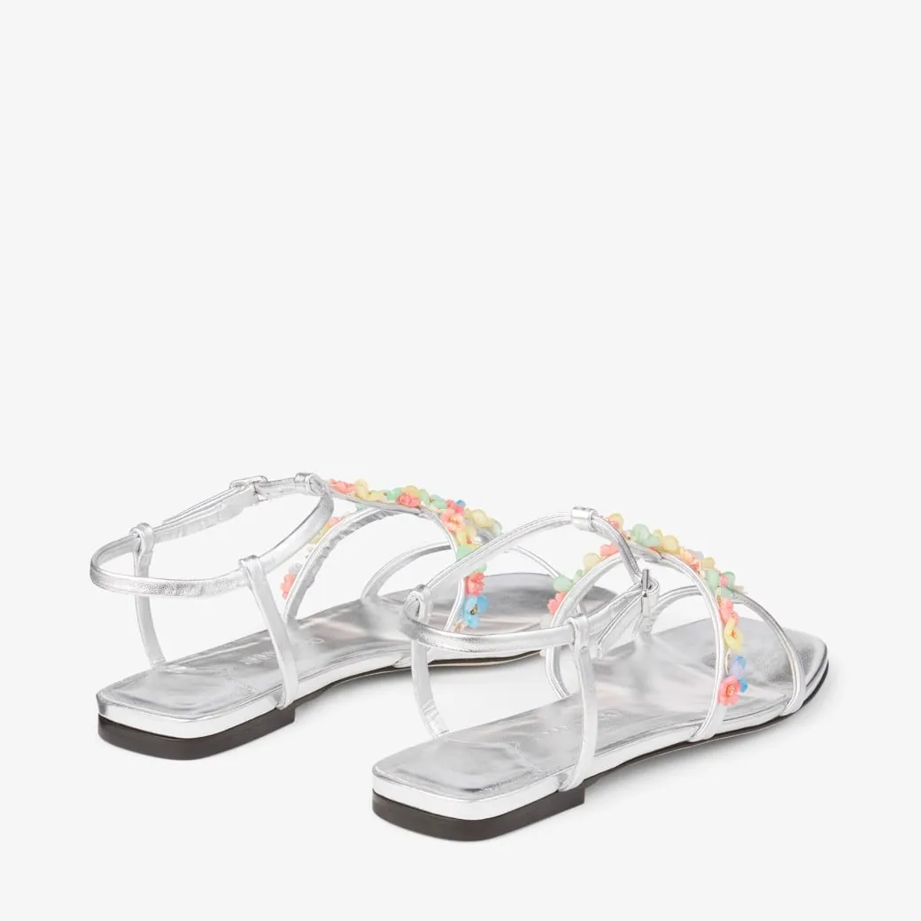 Jimmy Choo Gwyn Daisy Flat Silver GWYNDAISYFLATEQN - Image 4