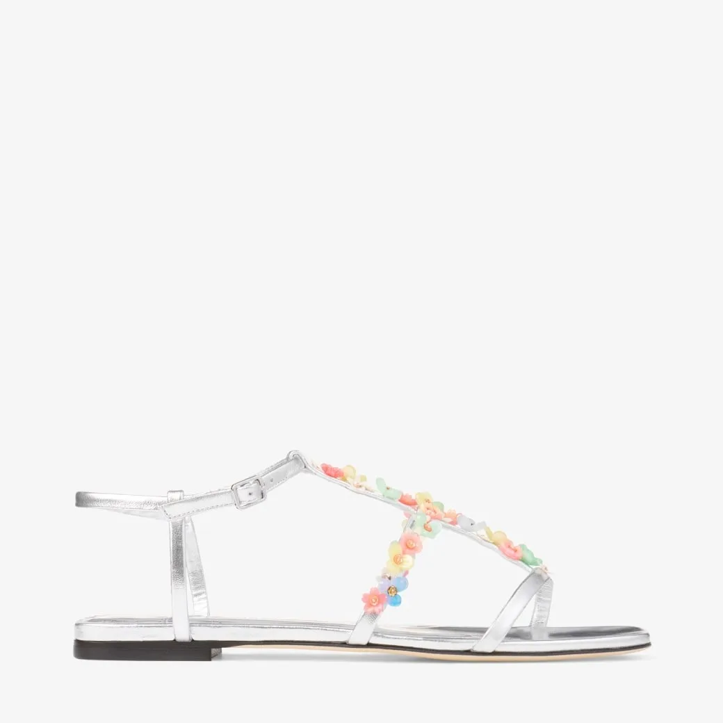 Jimmy Choo Gwyn Daisy Flat Silver GWYNDAISYFLATEQN - Image 3