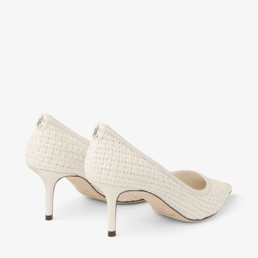 Jimmy Choo Love 65 Raffia And Leather Pumps Latte LOVE65JVZ - Image 4