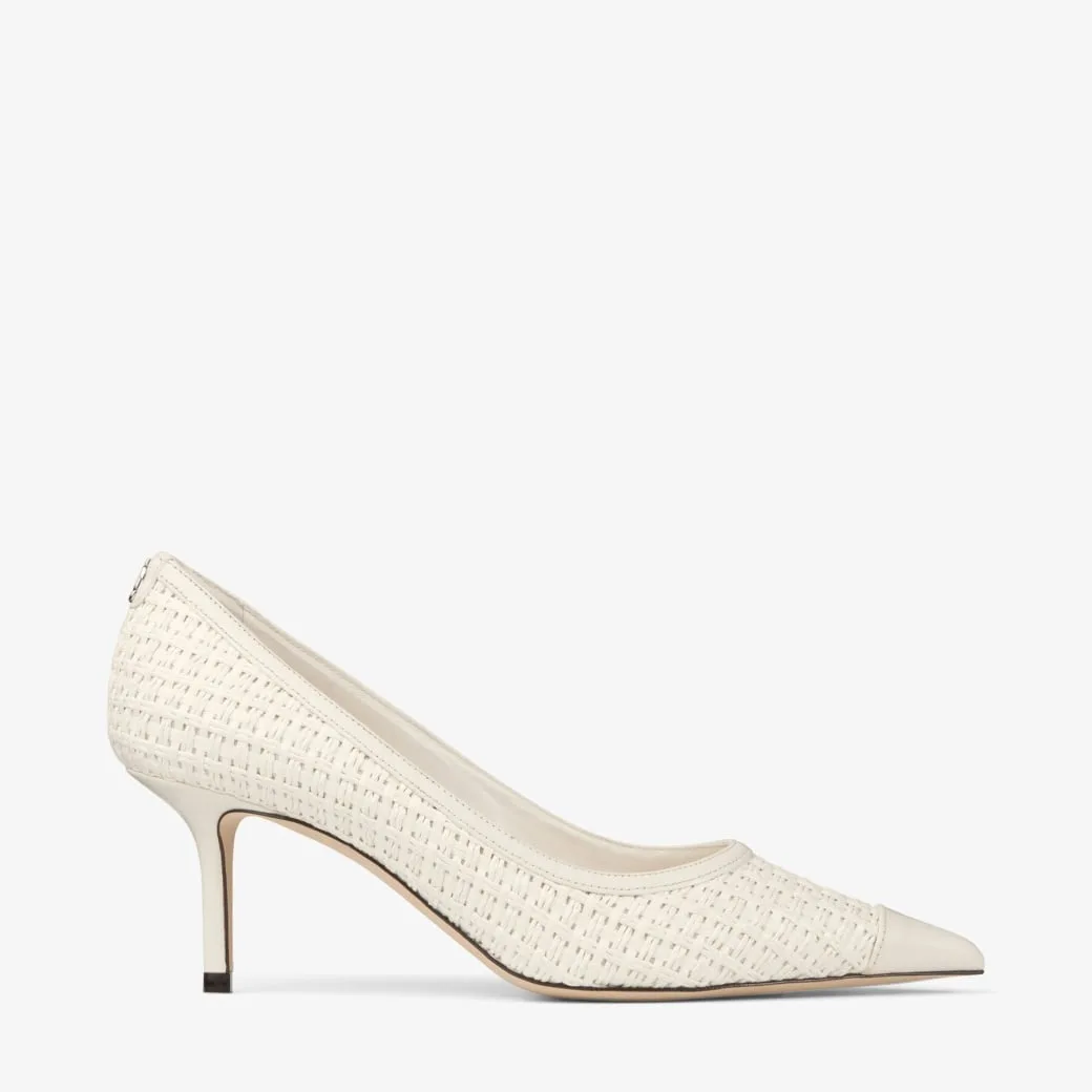 Jimmy Choo Love 65 Raffia And Leather Pumps Latte LOVE65JVZ - Image 3