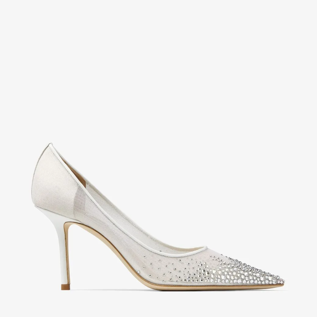Alternative view of Jimmy Choo Love 85 Mesh Pointed-Toe Pumps White LOVE85NYT