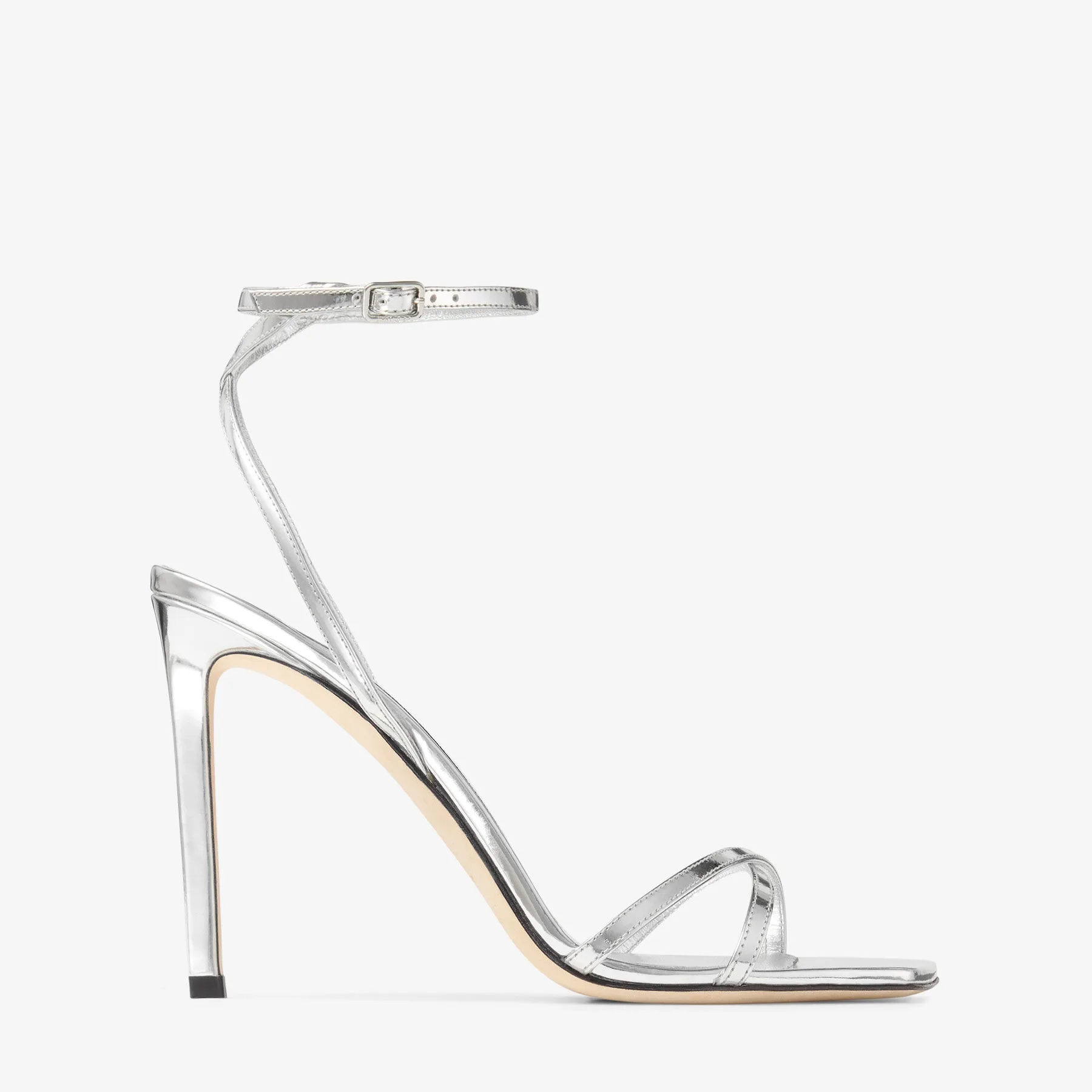 Alternative view of Jimmy Choo Metz 100 Metal Leather Sandal Silver METZ100QUI