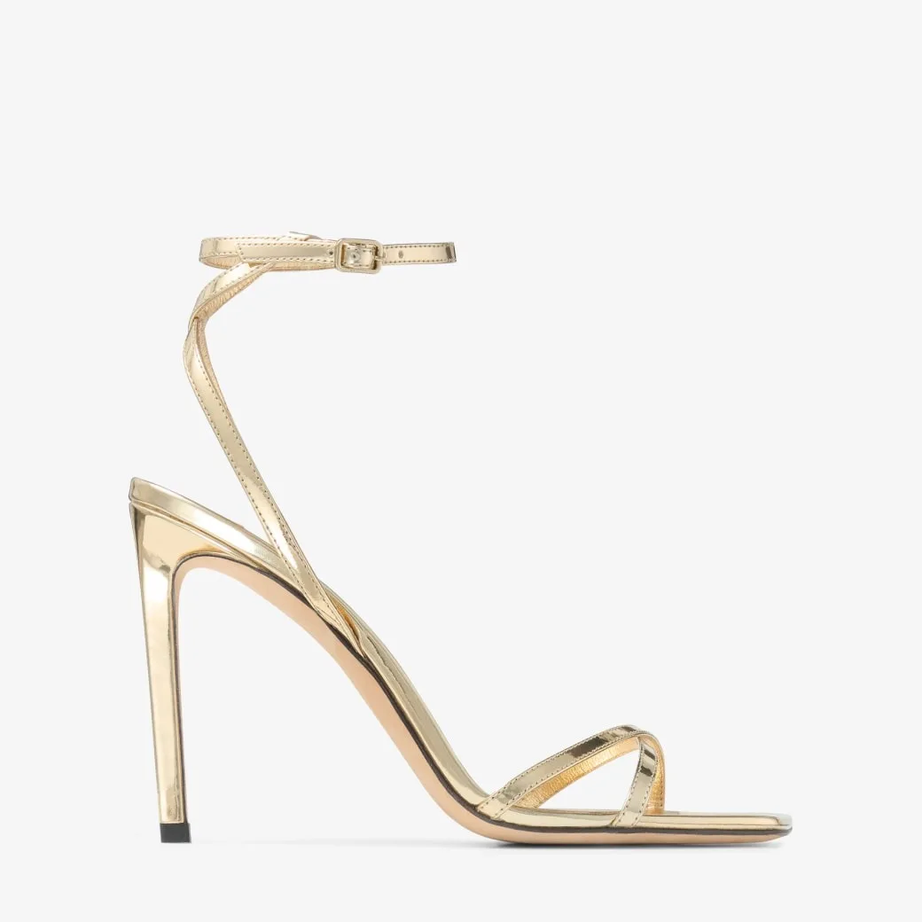 Alternative view of Jimmy Choo Metz 100 Metal Leather Sandal Gold METZ100QUI