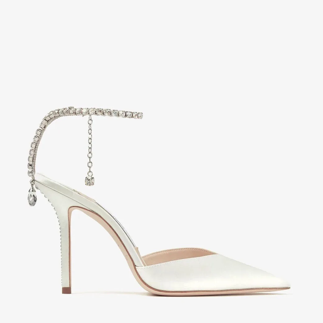 Alternative view of Jimmy Choo Saeda 100 Pumps Ivory SAEDA100BBD