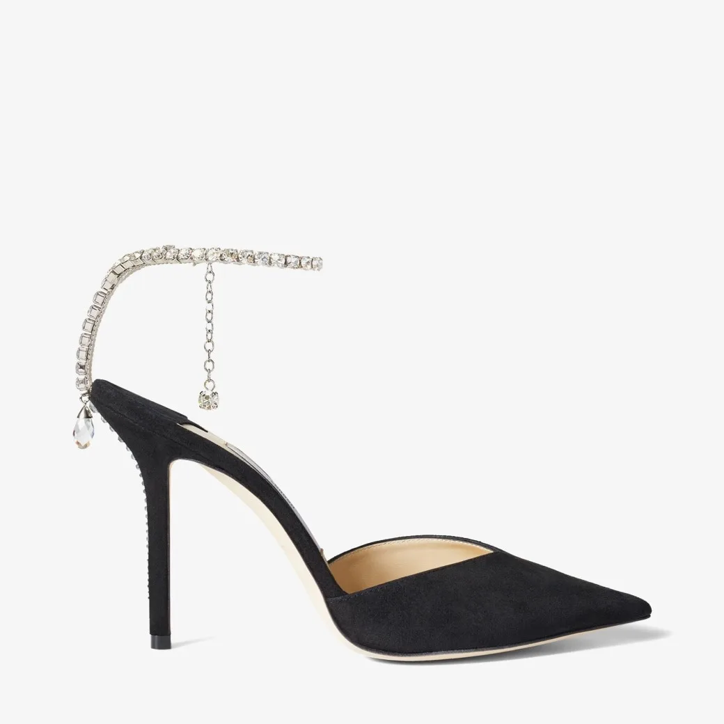 Jimmy Choo Saeda 100 Pumps Black SAEDA100EWA - Image 3