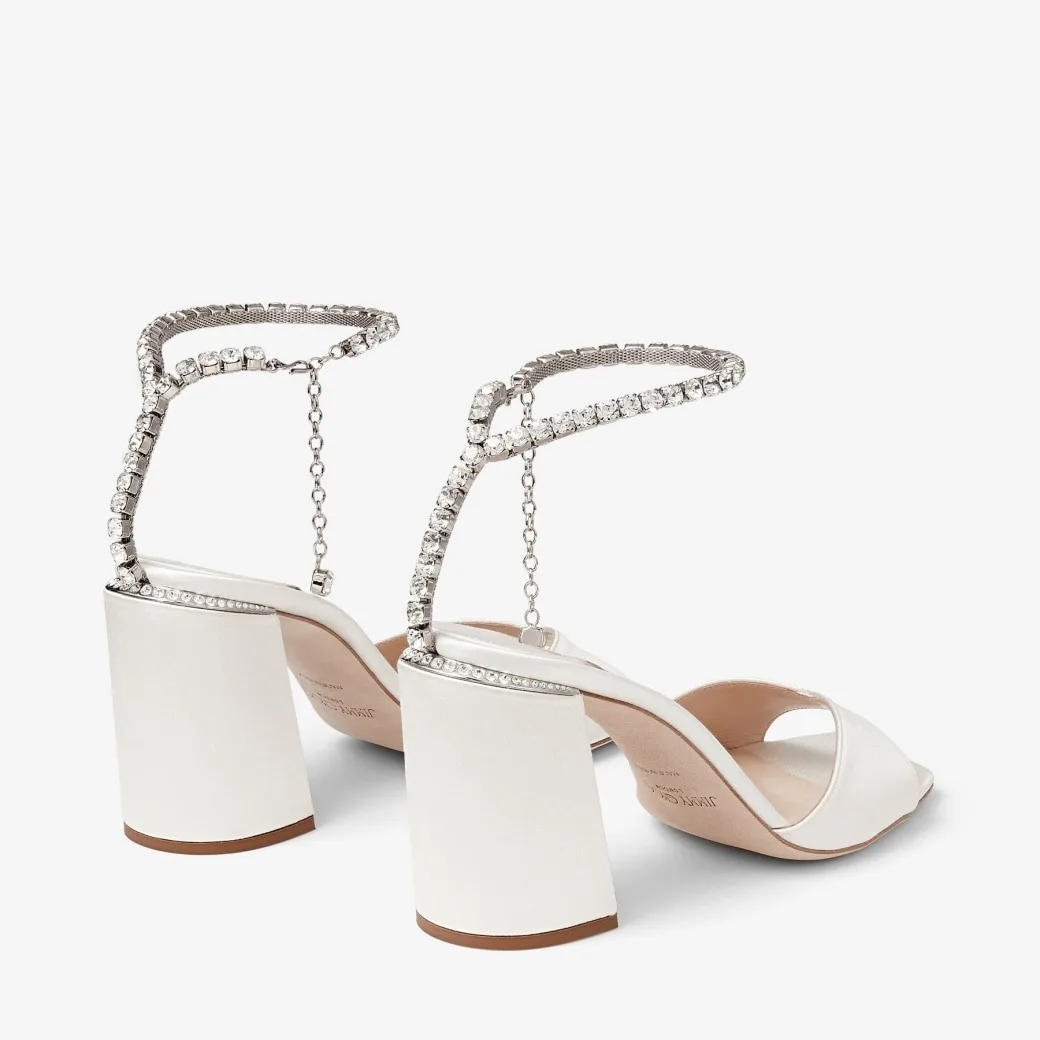Jimmy Choo Saeda Sandal Block Heel 85 Ivory SAEDASANDALBH85BGH - Image 3