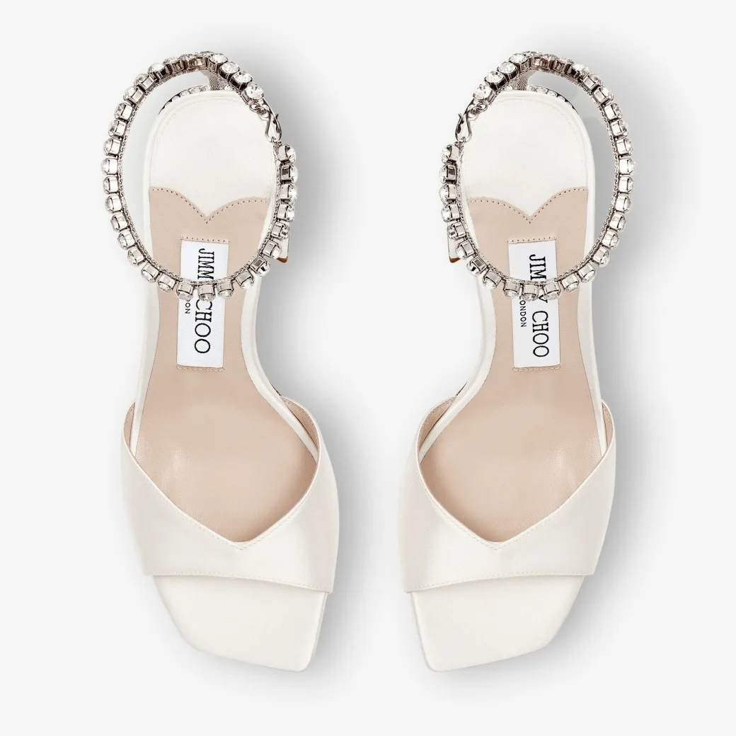 Jimmy Choo Saeda Sandal Block Heel 85 Ivory SAEDASANDALBH85BGH - Image 6