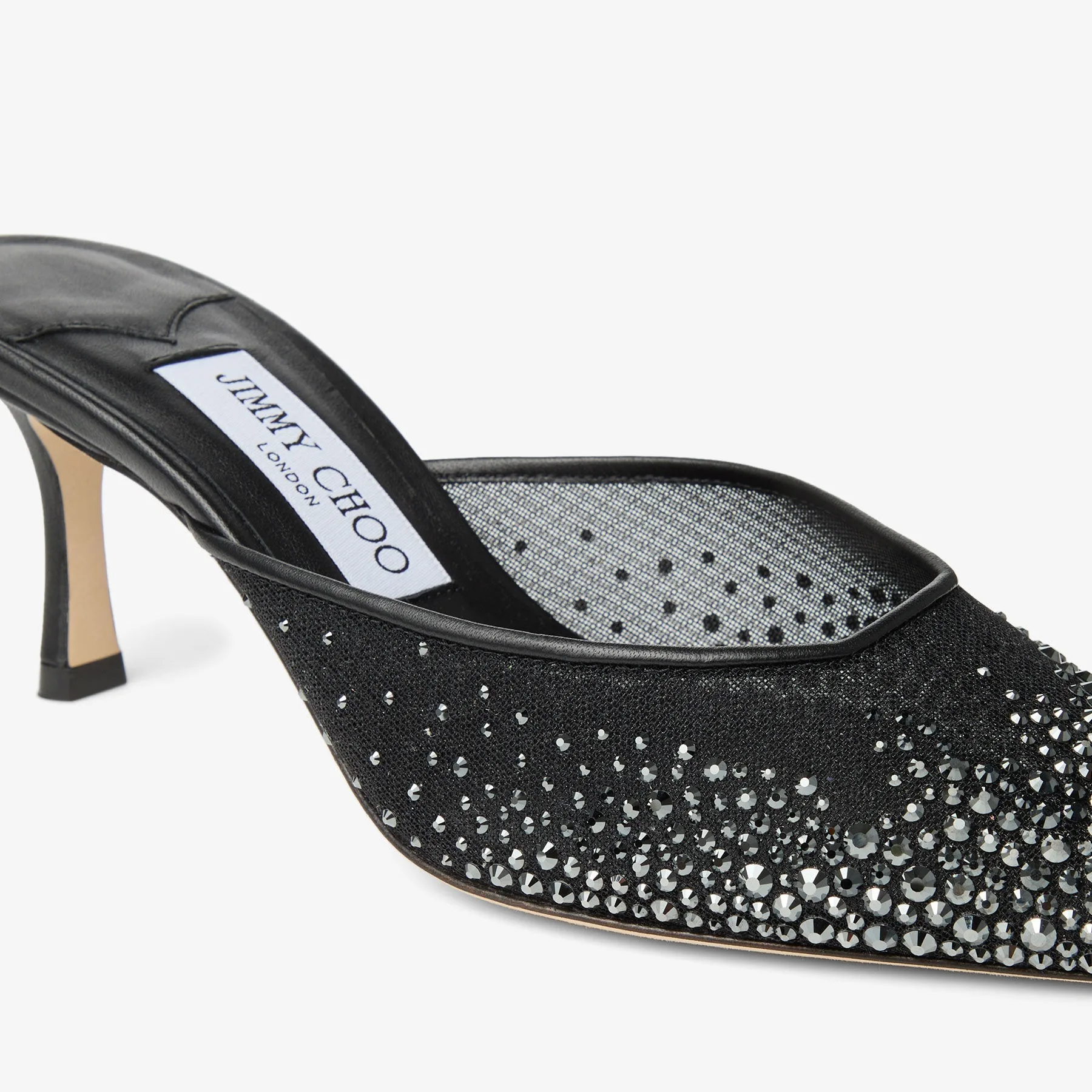 Jimmy Choo Vivi 65 Crystal Mesh Mules Pink VIVI65NYT - Image 5