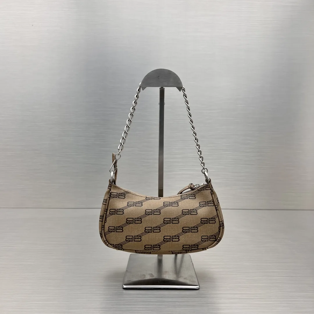 Alternative view of Balenciaga Le Cagole Mini Bag With Chain Bb Monogram Coated Canvas In Beige /