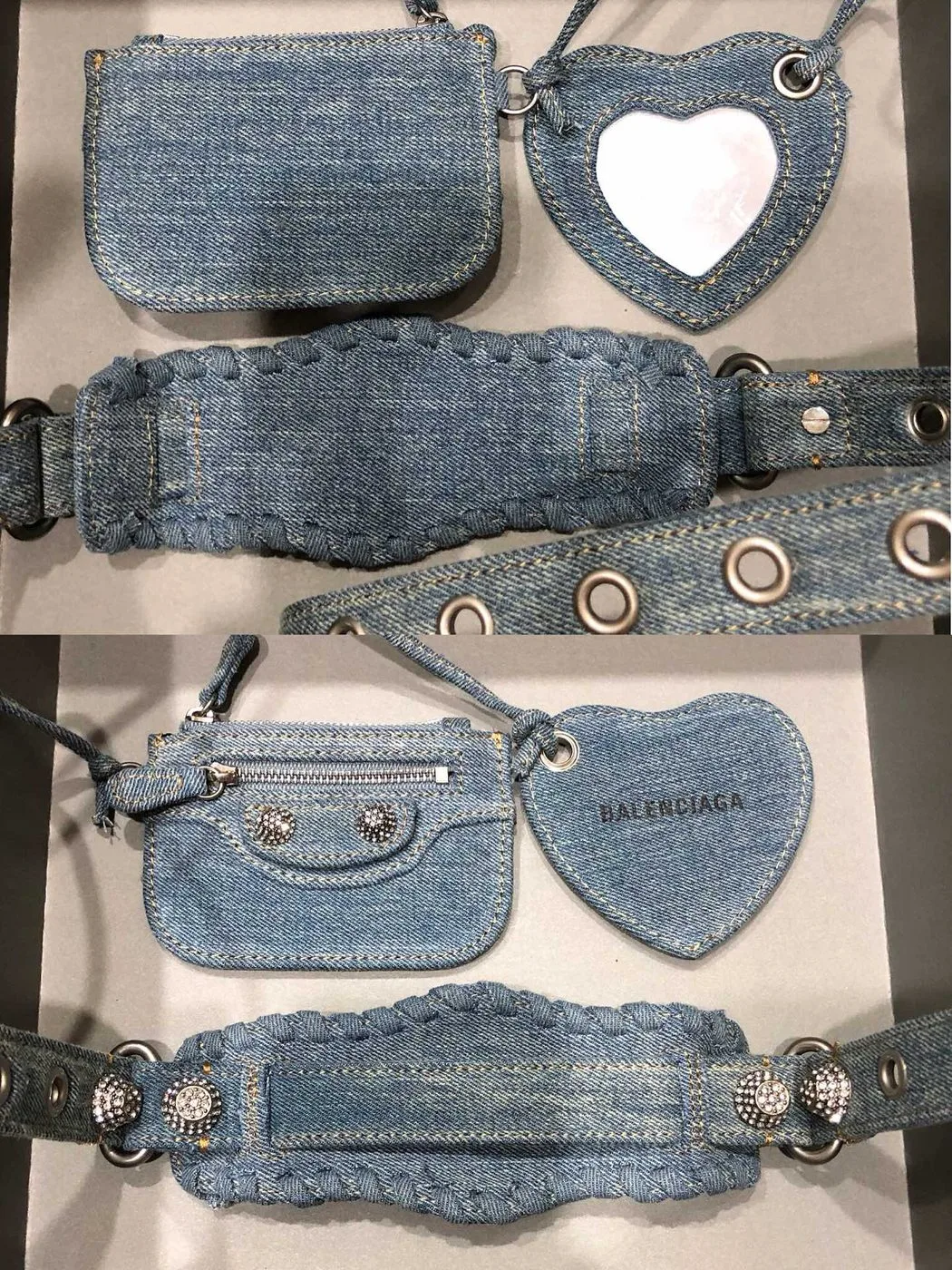 Balenciaga Le Cagole Small Shoulder Bag Denim In Blue / - Image 5