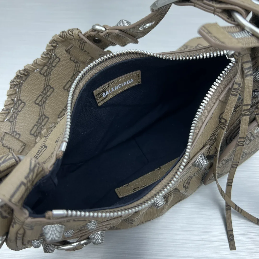 Balenciaga Le Cagole XS Shoulder Bag Bb Monogram Coated Canvas In Beige / - Image 5