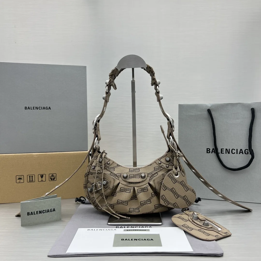 Balenciaga Le Cagole XS Shoulder Bag Bb Monogram Coated Canvas In Beige / - Image 3