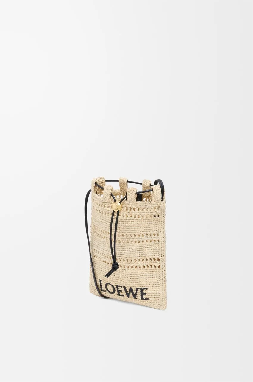 Loewe Drawstring Pocket In Raffia / C756PHPX04 - Image 5
