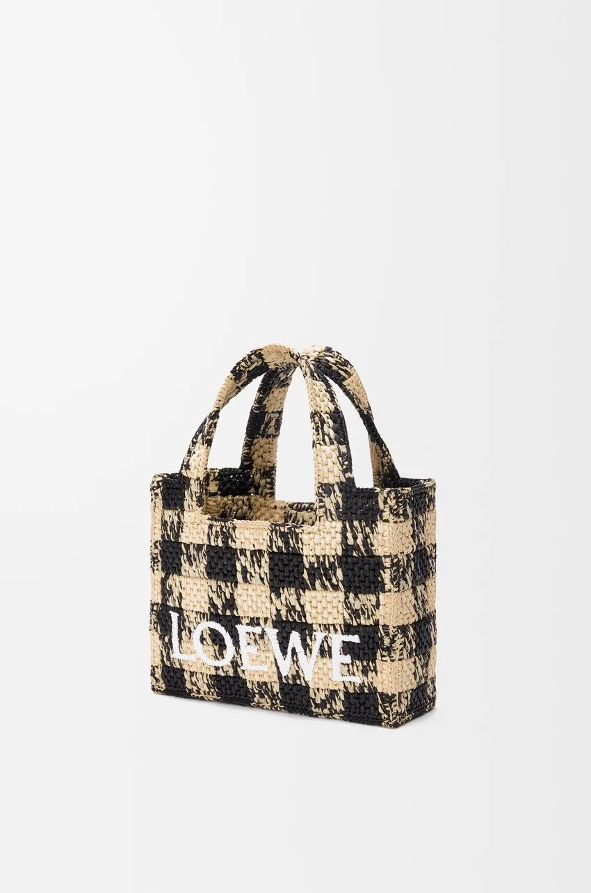 Loewe Mini Font Tote Raffia Natural / ALF1V46X10 - Image 5